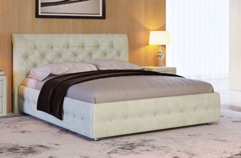 Купить двуспальную кровать в ткани Life 4 лофти лен